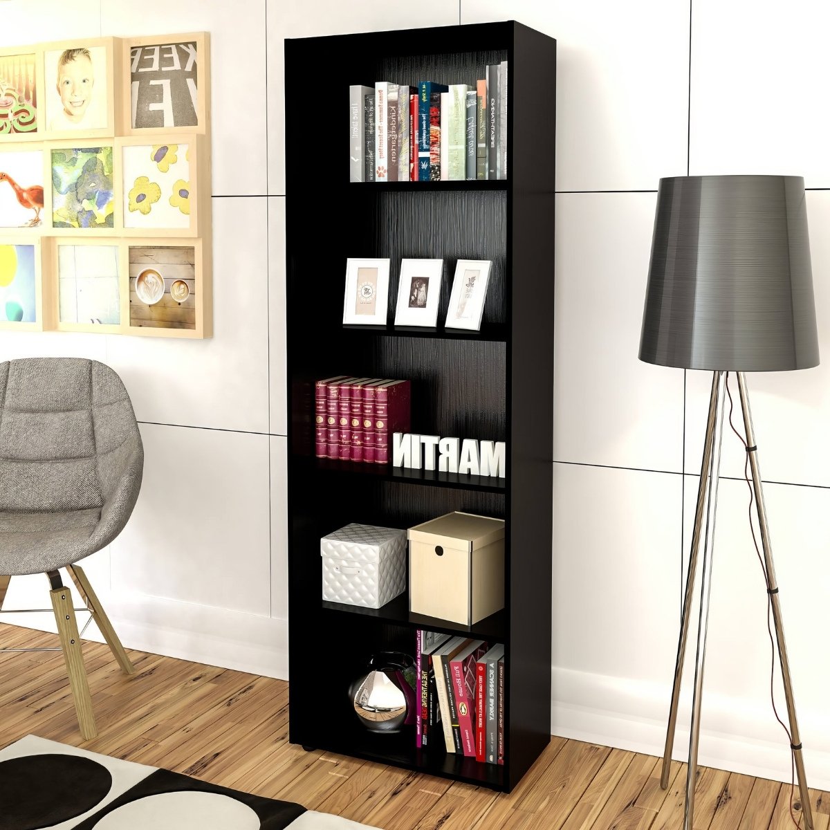 Estante Multy para livros e Decoração Preto