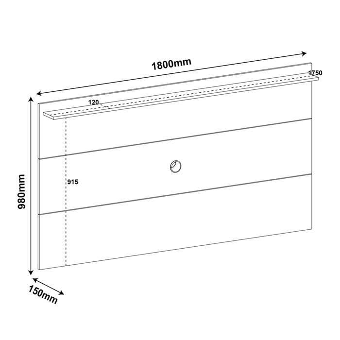Painel Para TV 47 Polegadas Slim Rustico Artely