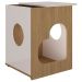 Mesa De Apoio Lateral Tampo Com Nicho E Espaço Pet Artely - Carvalho - Off White