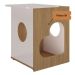 Mesa De Apoio Lateral Tampo Com Nicho E Espaço Pet Artely - Carvalho - Off White