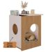 Mesa De Apoio Lateral Tampo Com Nicho E Espaço Pet Artely - Carvalho - Off White