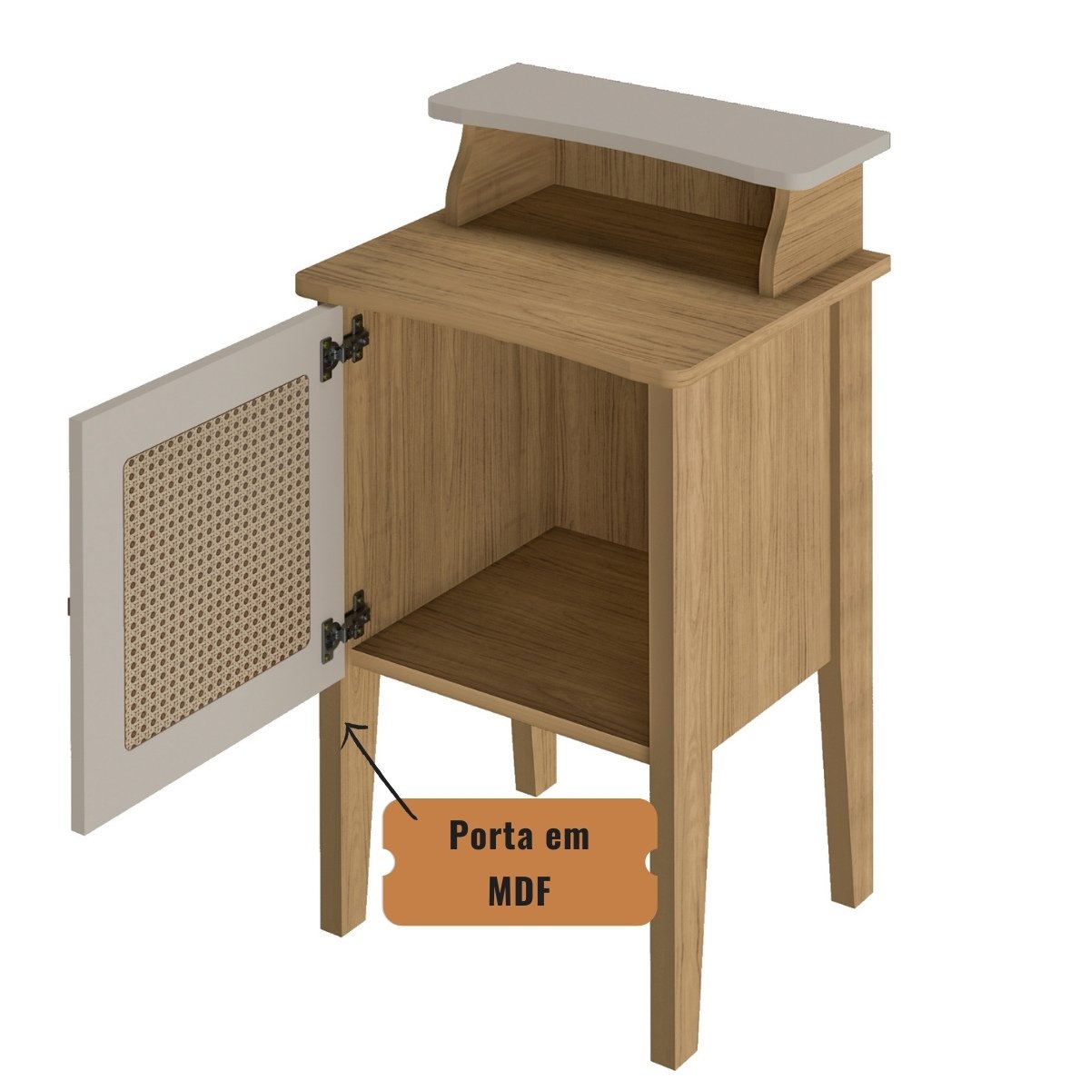 Mesa De Canto e Cabeceira Mesinha de Apoio Charlotte Carvalho - Off White