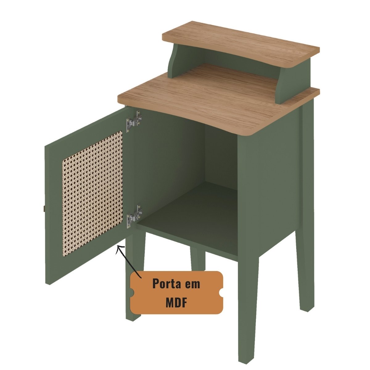 Mesa De Canto e Cabeceira Mesinha de Apoio Charlotte Menta / Carvalho