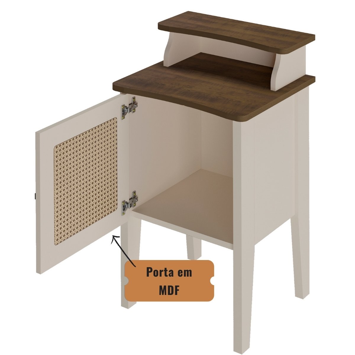 Mesa De Canto e Cabeceira Mesinha de Apoio Charlotte Pinho / Off White