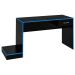 Mesa Escrivaninha Gamer Para 2 Monitores Preto Acetinado/Azul