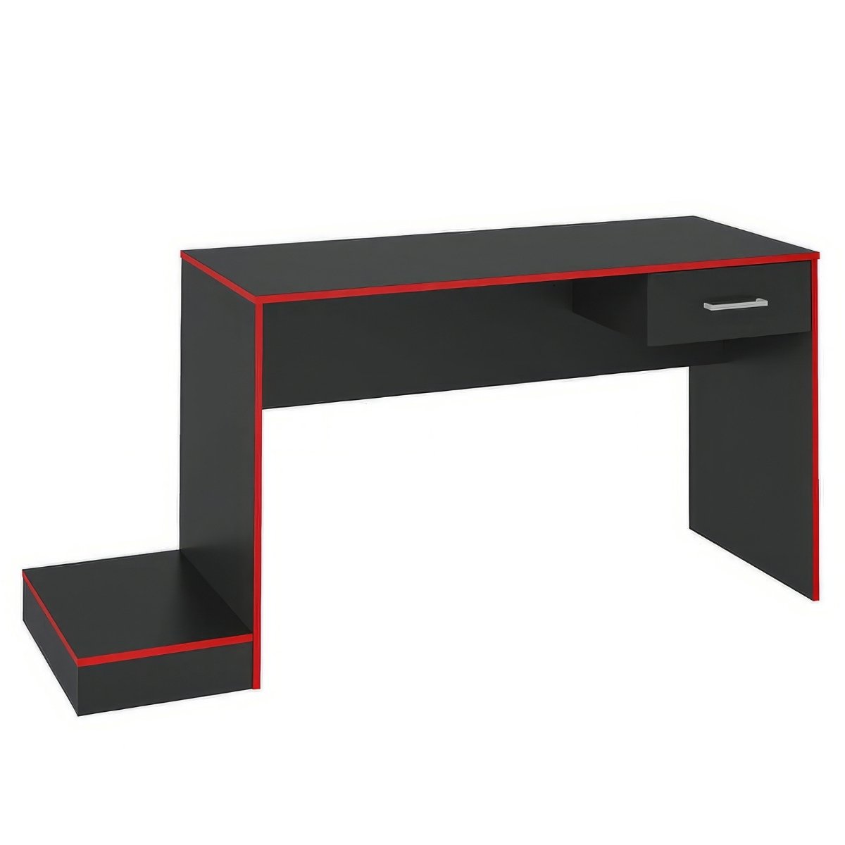 Mesa Escrivaninha Gamer Para 2 Monitores Preto Acetinado/Vermelho