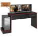 Mesa Escrivaninha Gamer Para 2 Monitores Preto Acetinado/Vermelho