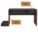 Mesa Escrivaninha Gamer Para 2 Monitores Preto Acetinado/Vermelho