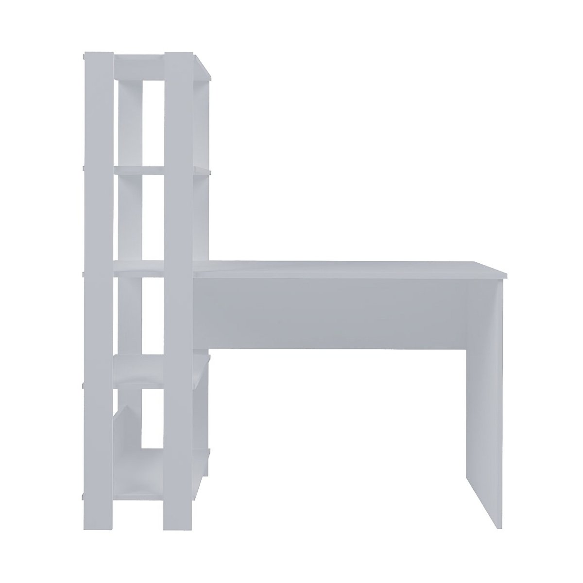 Mesa Escrivaninha Office Com Estante 3 Prateleiras Match Branco