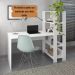 Mesa Escrivaninha Office Com Estante 3 Prateleiras Match Branco