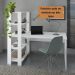 Mesa Escrivaninha Office Com Estante 3 Prateleiras Match Branco