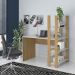 Mesa Escrivaninha Office Com Estante 3 Prateleiras Match Carvalho - Off White