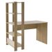 Mesa Escrivaninha Office Com Estante 3 Prateleiras Match Carvalho - Off White