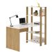 Mesa Escrivaninha Office Com Estante 3 Prateleiras Match Carvalho - Off White