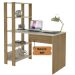 Mesa Escrivaninha Office Com Estante 3 Prateleiras Match Carvalho - Off White