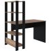 Mesa Escrivaninha Office Com Estante 3 Prateleiras Match Pinho / Preto