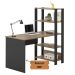 Mesa Escrivaninha Office Com Estante 3 Prateleiras Match Pinho / Preto