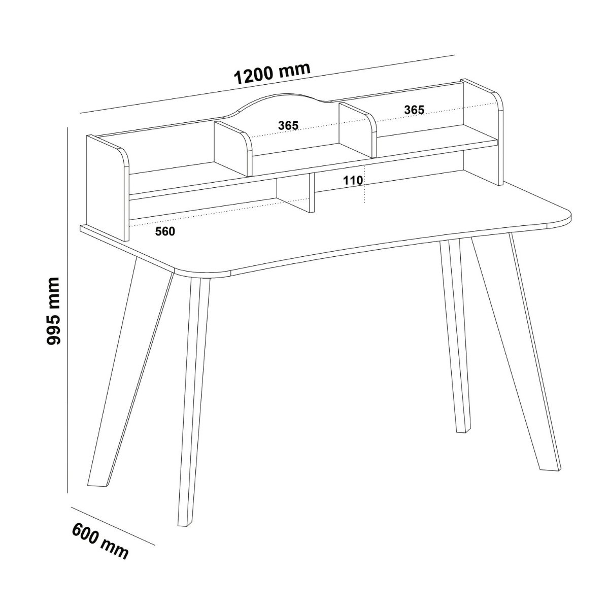 Mesa Escrivaninha com Nichos Sofia