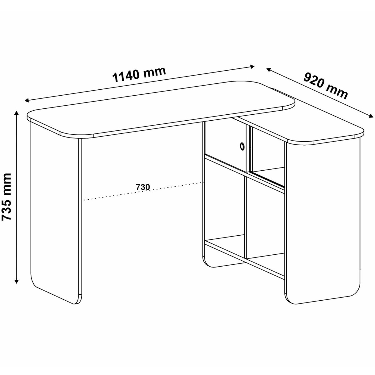 Mesa Escrivaninha com Tampo Rotativo Nomad Cinamomo/Off White