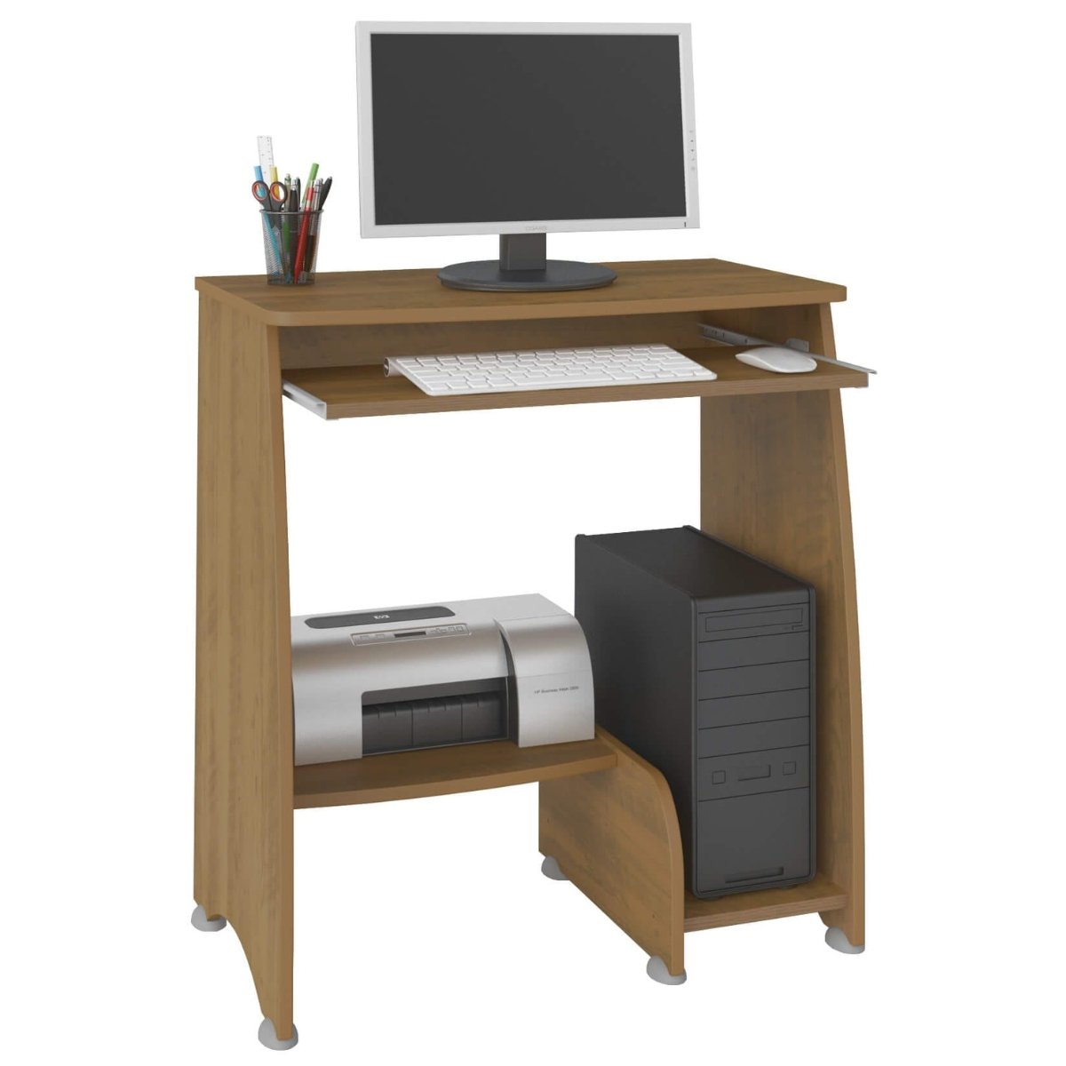 Mesa Escrivaninha para Computador com Prateleira Retrátil Pixel Pinho