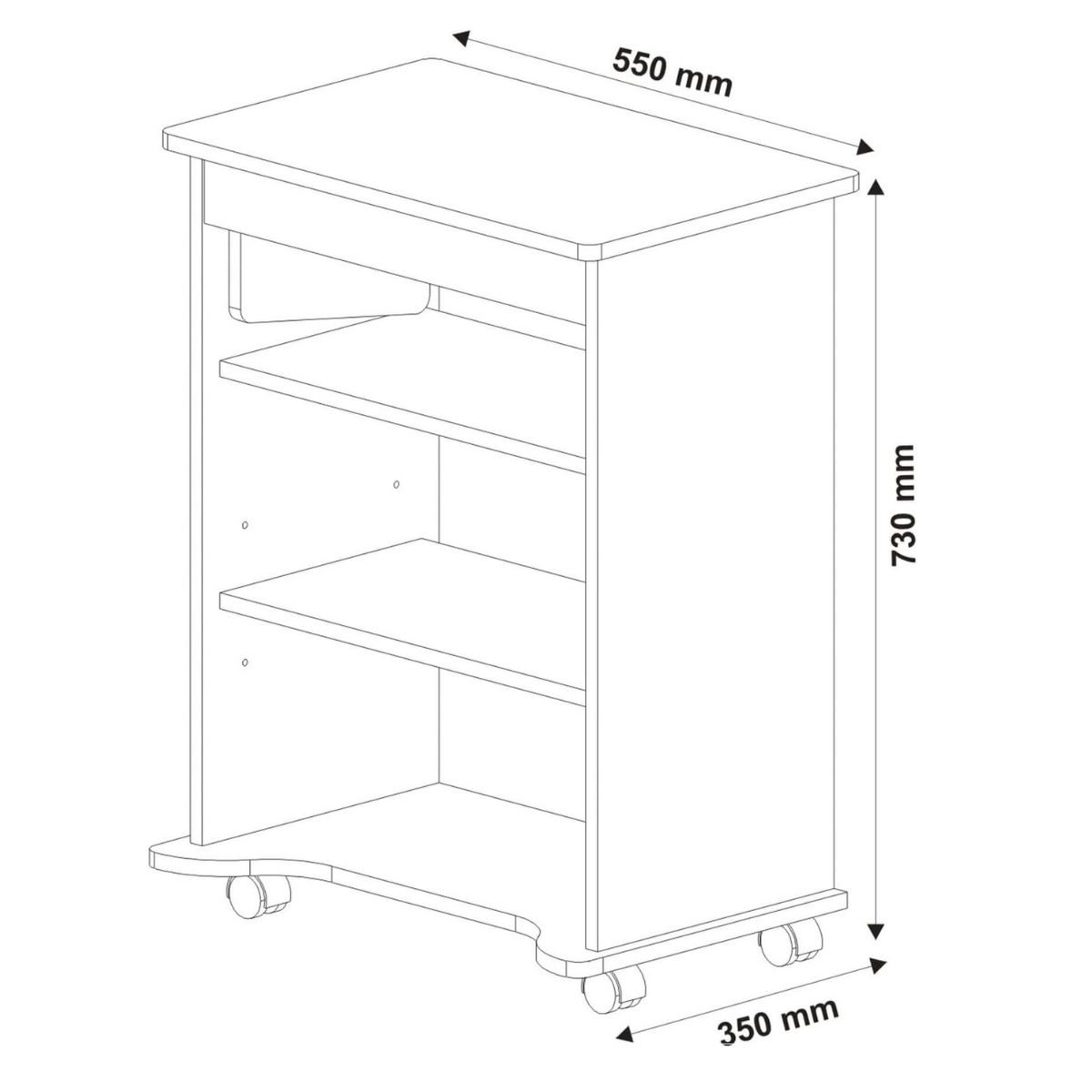 Mesa Escrivaninha para Notebook com Tampo Portátil - Branco