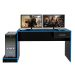 Mesa Gamer Player One Preta e Azul