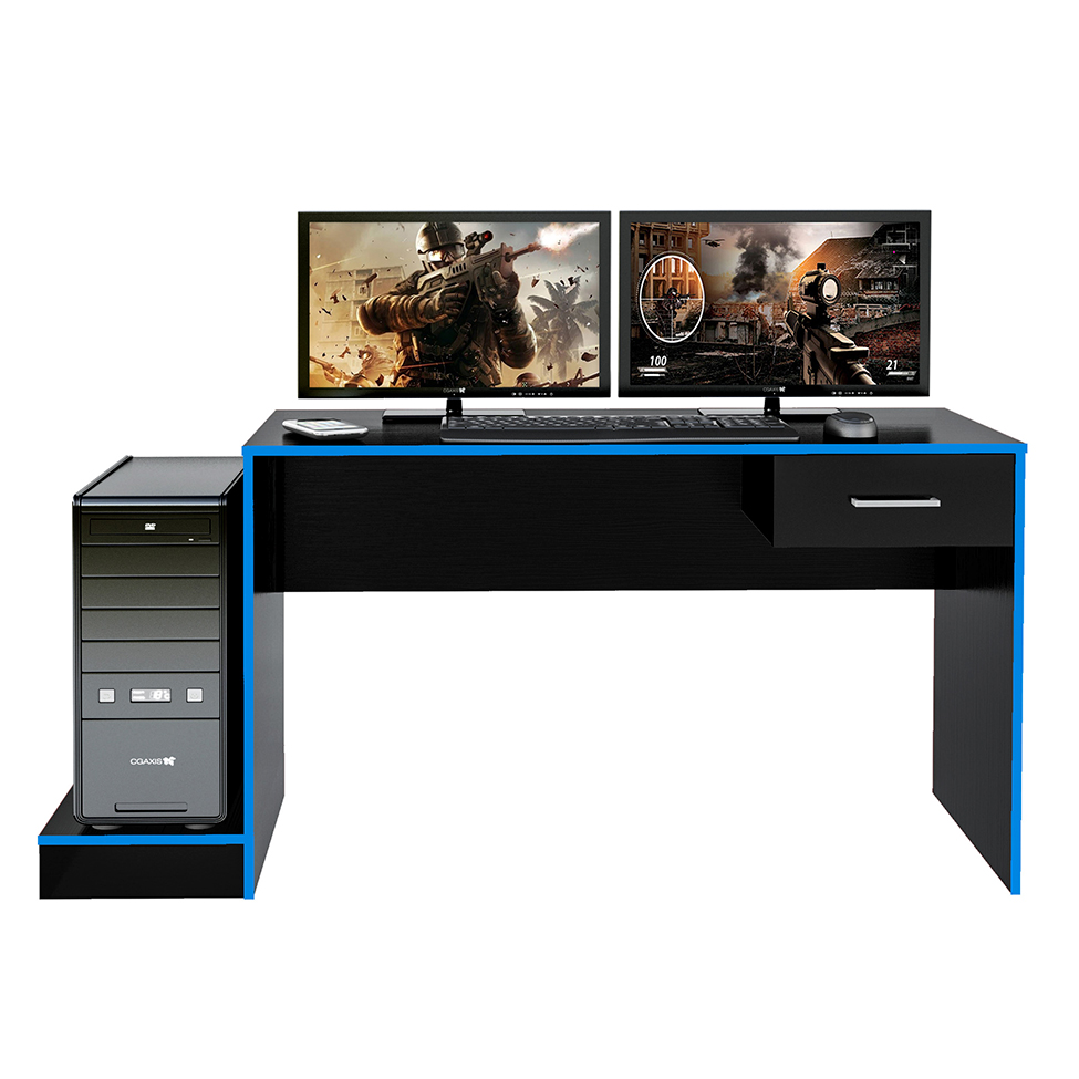 Mesa Gamer Player One Preta e Azul