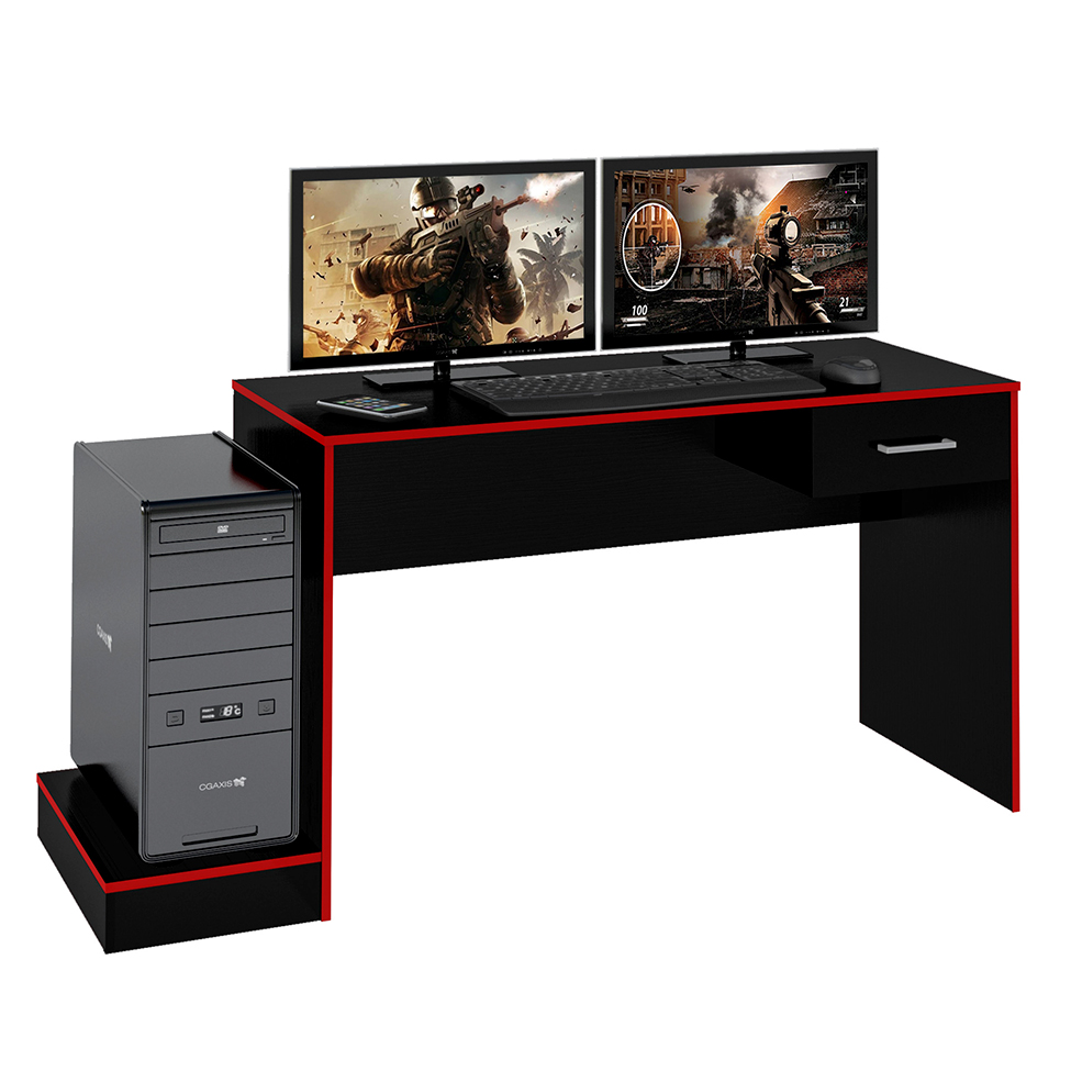 Mesa Gamer Player One Preta e Vermelha