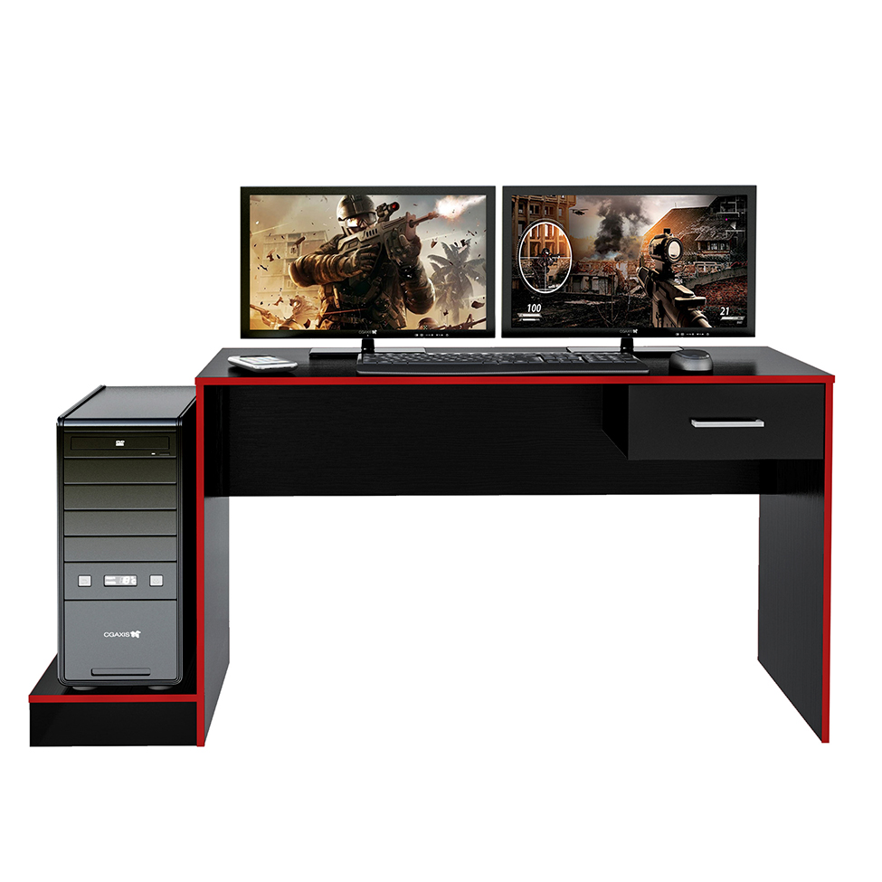 Mesa Gamer Player One Preta e Vermelha