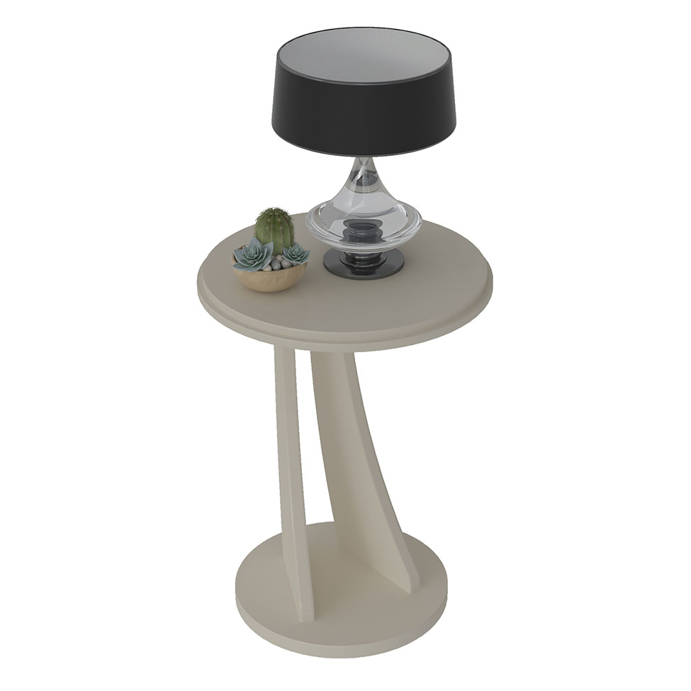 Mesa Lateral Redonda Tutti Off White