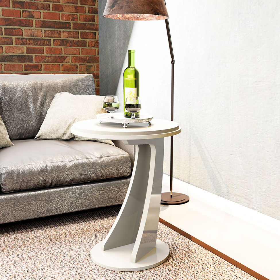 Mesa Lateral Redonda Tutti Off White