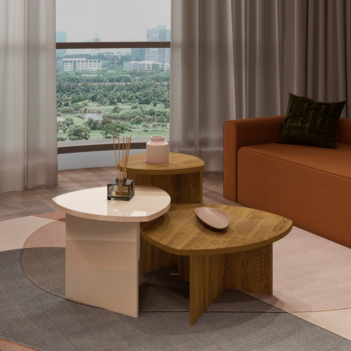 Mesa Lateral de Apoio Delta - Off White