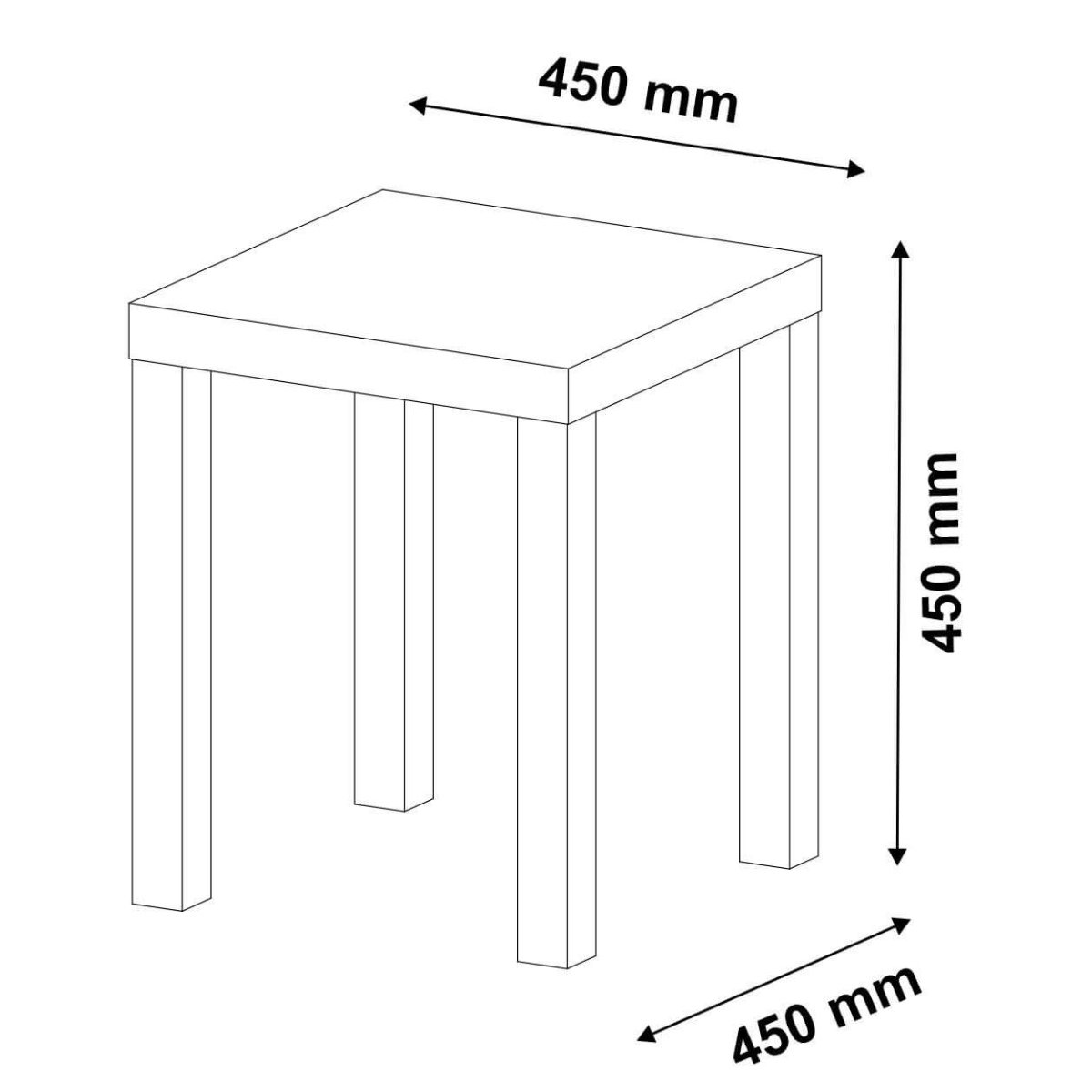Mesa Quadrada de Apoio Lateral e de Cabeceira Up - Carvalho - Off White