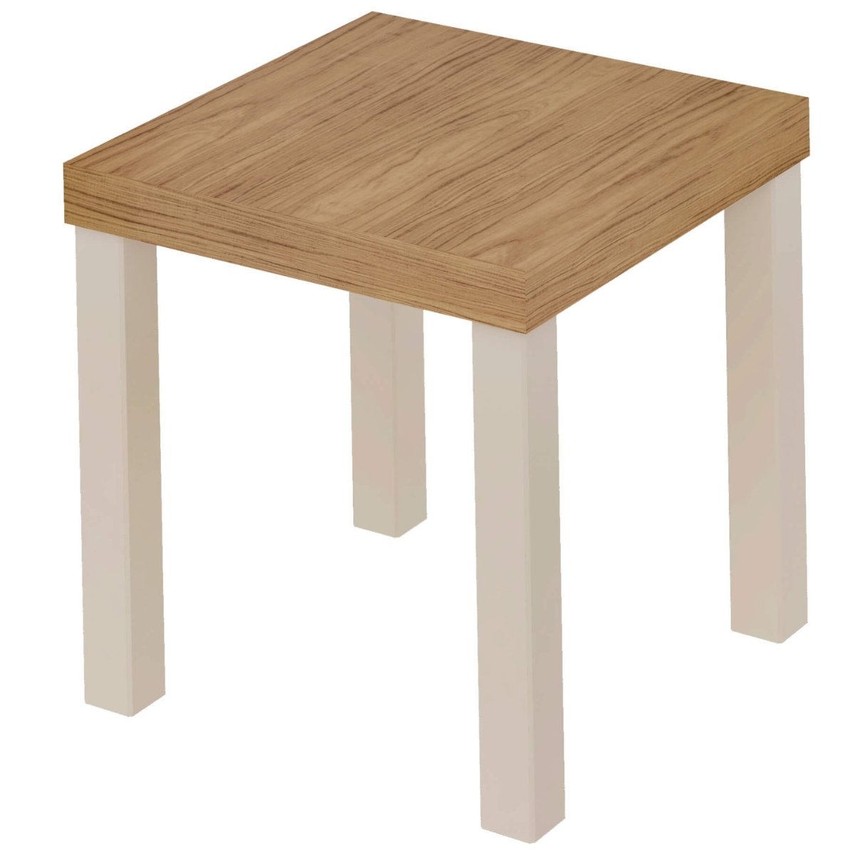Mesa Quadrada de Apoio Lateral e de Cabeceira Up - Carvalho - Off White