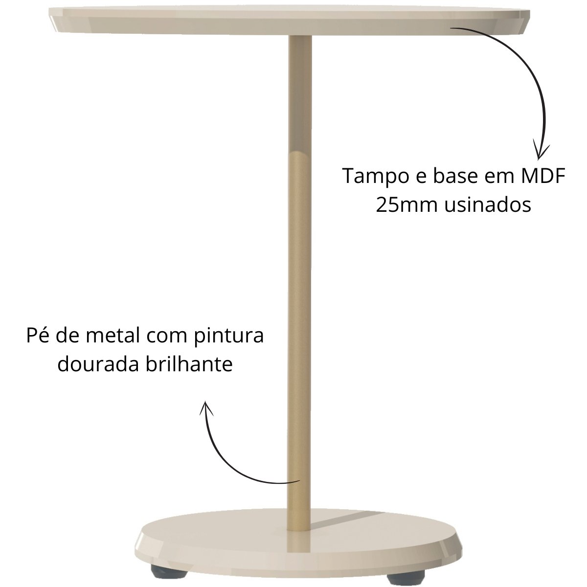 Mesa de Apoio Bel Alta Off White