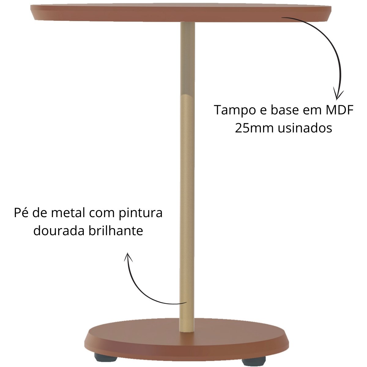 Mesa de Apoio Bel Alta Terracota