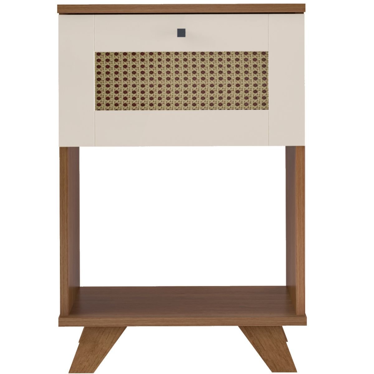 Mesa de Apoio Cabeceira Lateral Trama Cinamomo/Off White