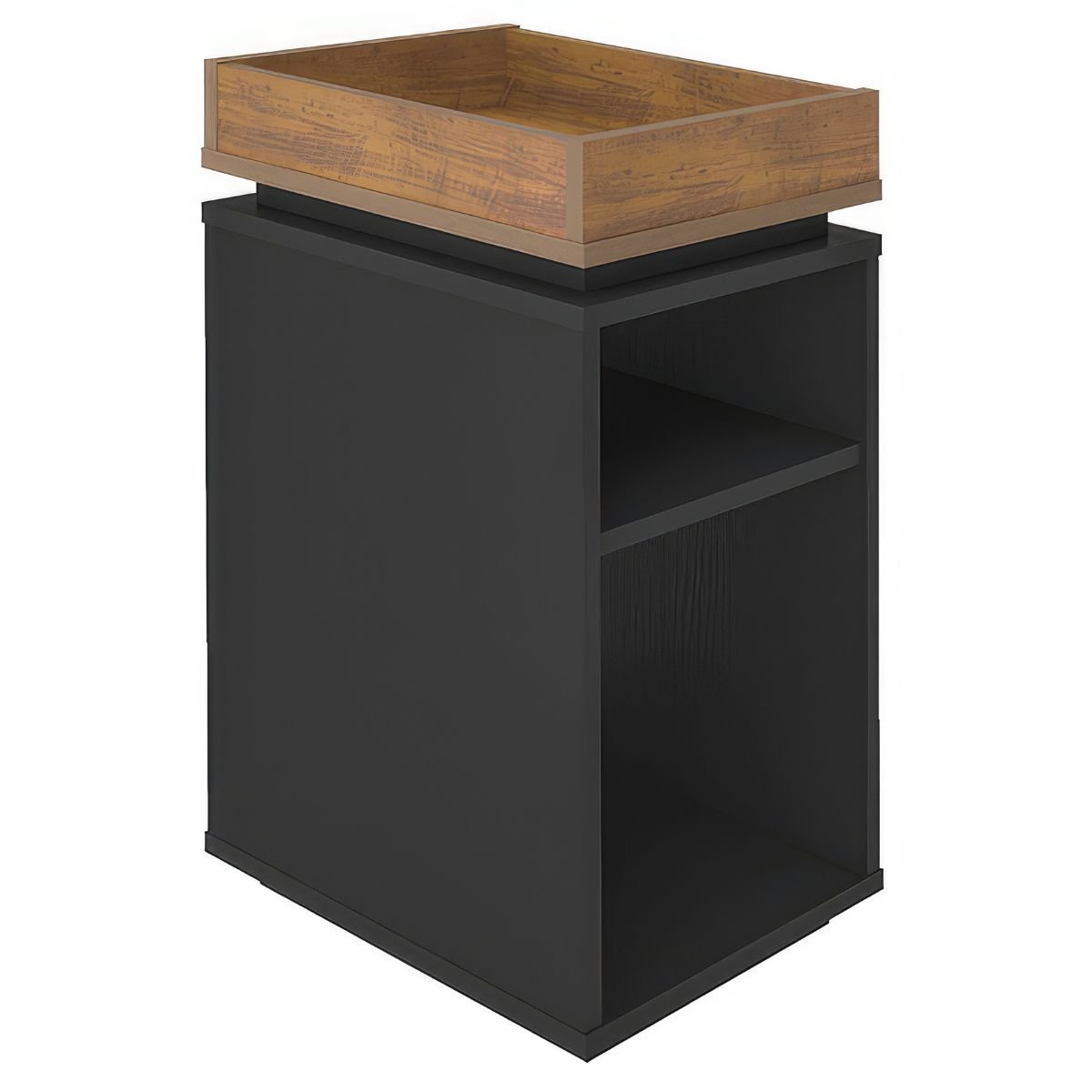 Mesa de Apoio Com Prateleira - Olívia Preto/Pinho