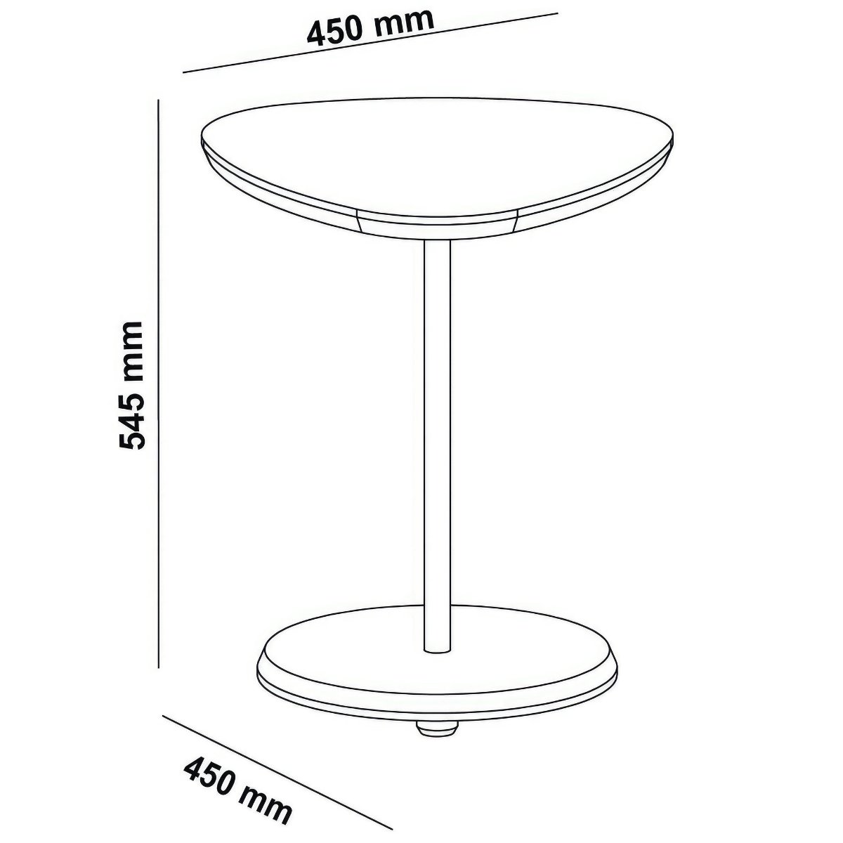 Mesa de Apoio Lateral Oval Bel - 100% MDF Menta