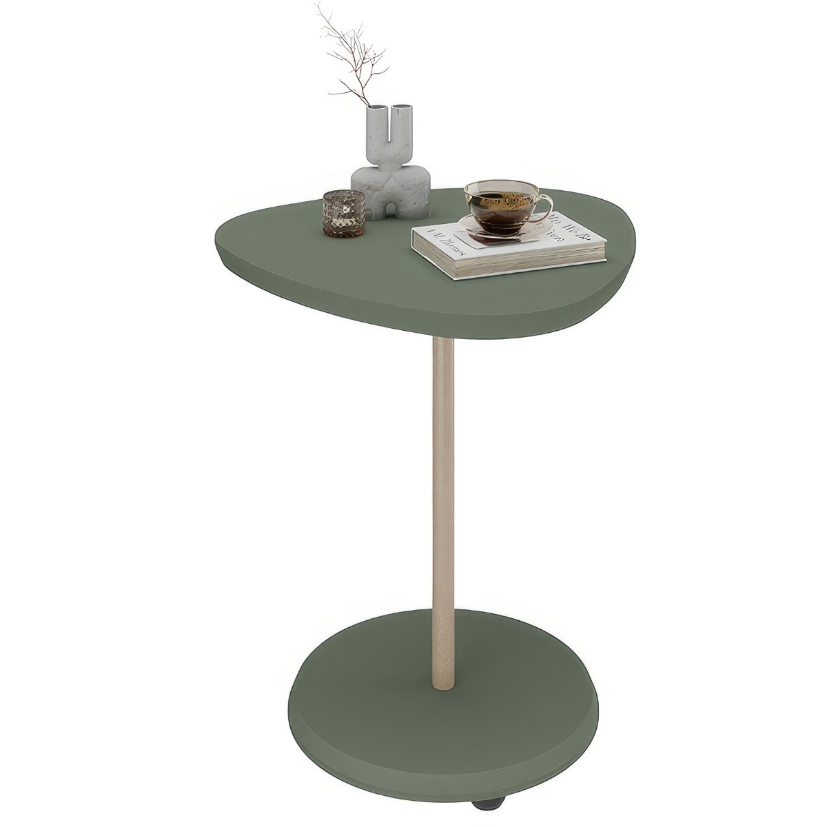 Mesa de Apoio Lateral Oval Bel - 100% MDF Menta