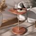 Mesa de Apoio Lateral Oval Bel - 100% MDF Terracota