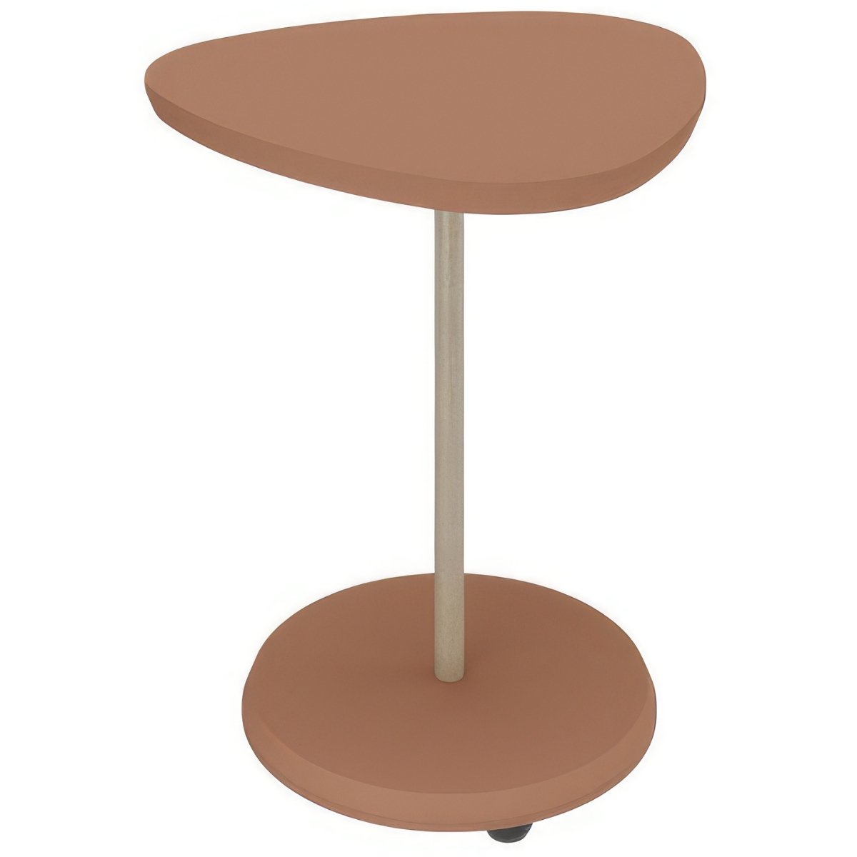 Mesa de Apoio Lateral Oval Bel - 100% MDF Terracota