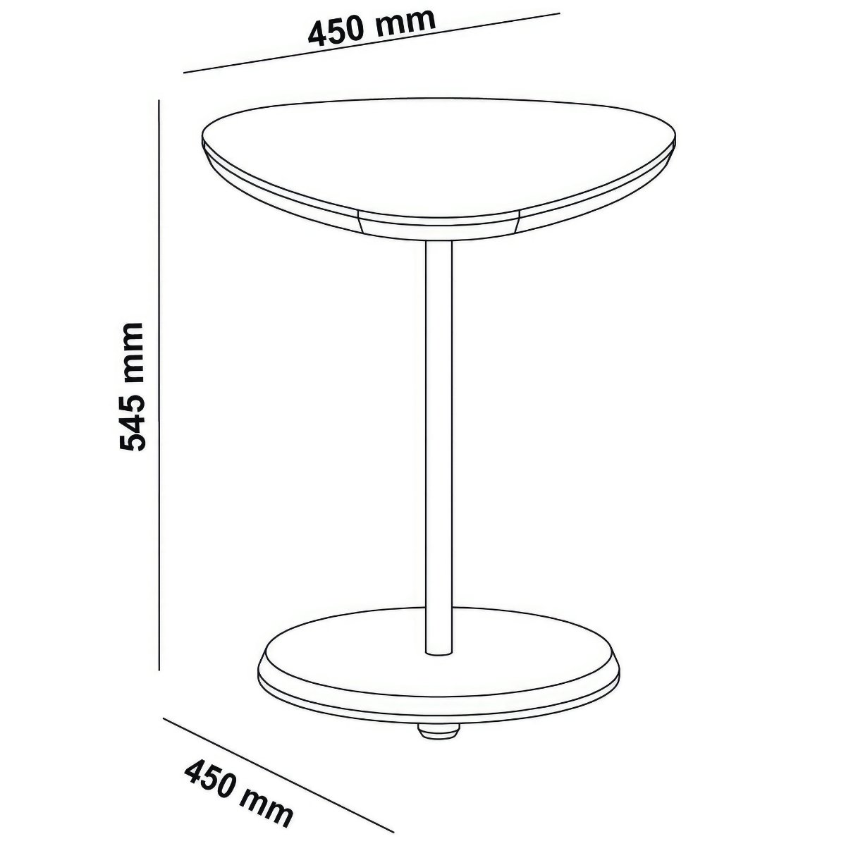 Mesa de Apoio Lateral Oval Bel - 100% MDF Terracota
