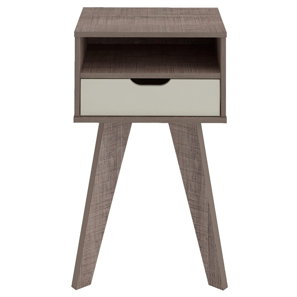 Mesa de Apoio Lateral Vip Com Gaveta e Nicho Canela / Off White