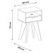 Mesa de Apoio Lateral Vip Com Gaveta e Nicho Canela / Off White