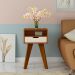 Mesa de Apoio Lateral Vip Com Gaveta e Nicho Cedro / Off White