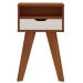 Mesa de Apoio Lateral Vip Com Gaveta e Nicho Cedro / Off White