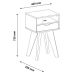 Mesa de Apoio Lateral Vip Com Gaveta e Nicho Cedro / Off White