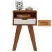 Mesa de Apoio Lateral Vip Com Gaveta e Nicho Cedro / Off White
