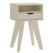 Mesa de Apoio Lateral Vip Com Gaveta e Nicho Off White